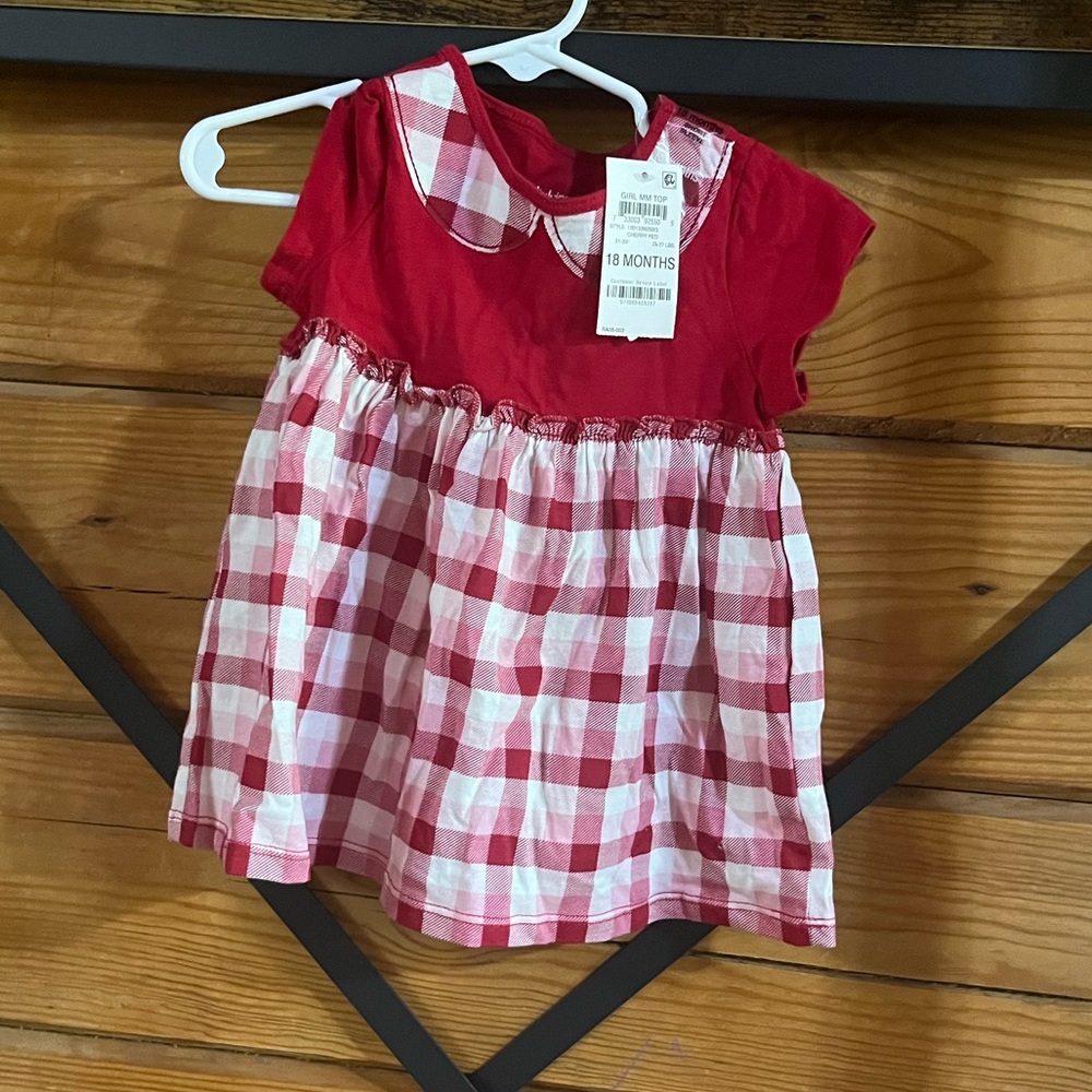 First impressions 18M red flannel pattern shirt
